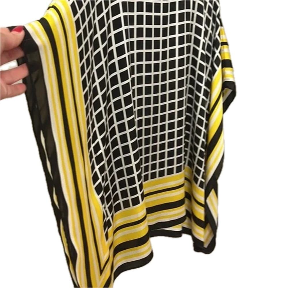 Michael KORS Flowy Geometric Design Black, White & Yellow Tunic - Size S/M 💛🖤 - Picture 5 of 8